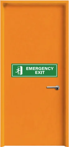 2Hr Single Leaf Two Hours Fire Rated Door With Electro Galvanized Metal Door Frame