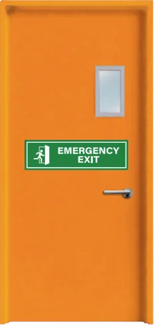 2 Hr Single Leaf Two Hours Fire Rated Door With Electro Galvanized Metal Door Frame