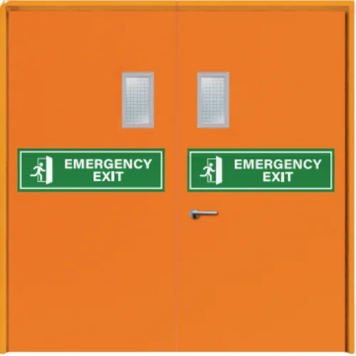 2 Hr Double Leaf Two Hours Fire Rated Door With Electro Galvanized Metal Door Frame