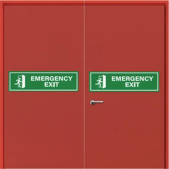 1Hr Double Leaf Fire Rated Door With Electro Galvanized Metal Door Frame